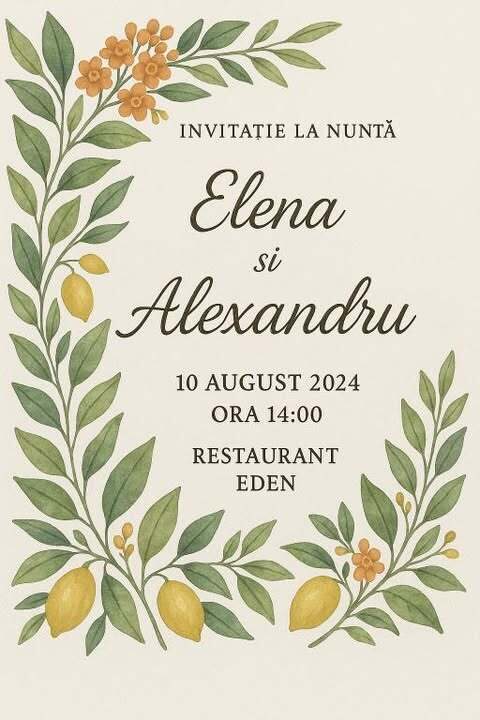 Invitatie nunta personalizata